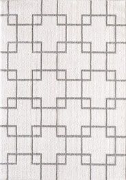 Dynamic Rugs SILKY SHAG 5901-119 Ivory and Silver